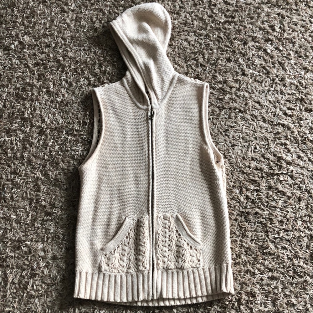 Woolrich vest full zip hooded crochet size Large